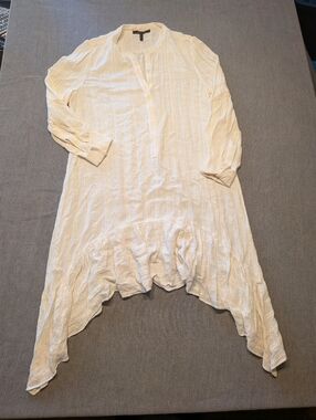 BCBGMAXAZRIA Cotton Eyelet Babydoll Sundress Off-White Size Small